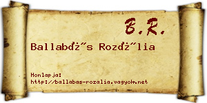 Ballabás Rozália névjegykártya