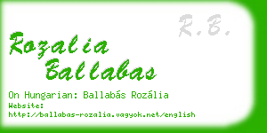 rozalia ballabas business card