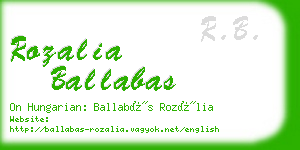 rozalia ballabas business card